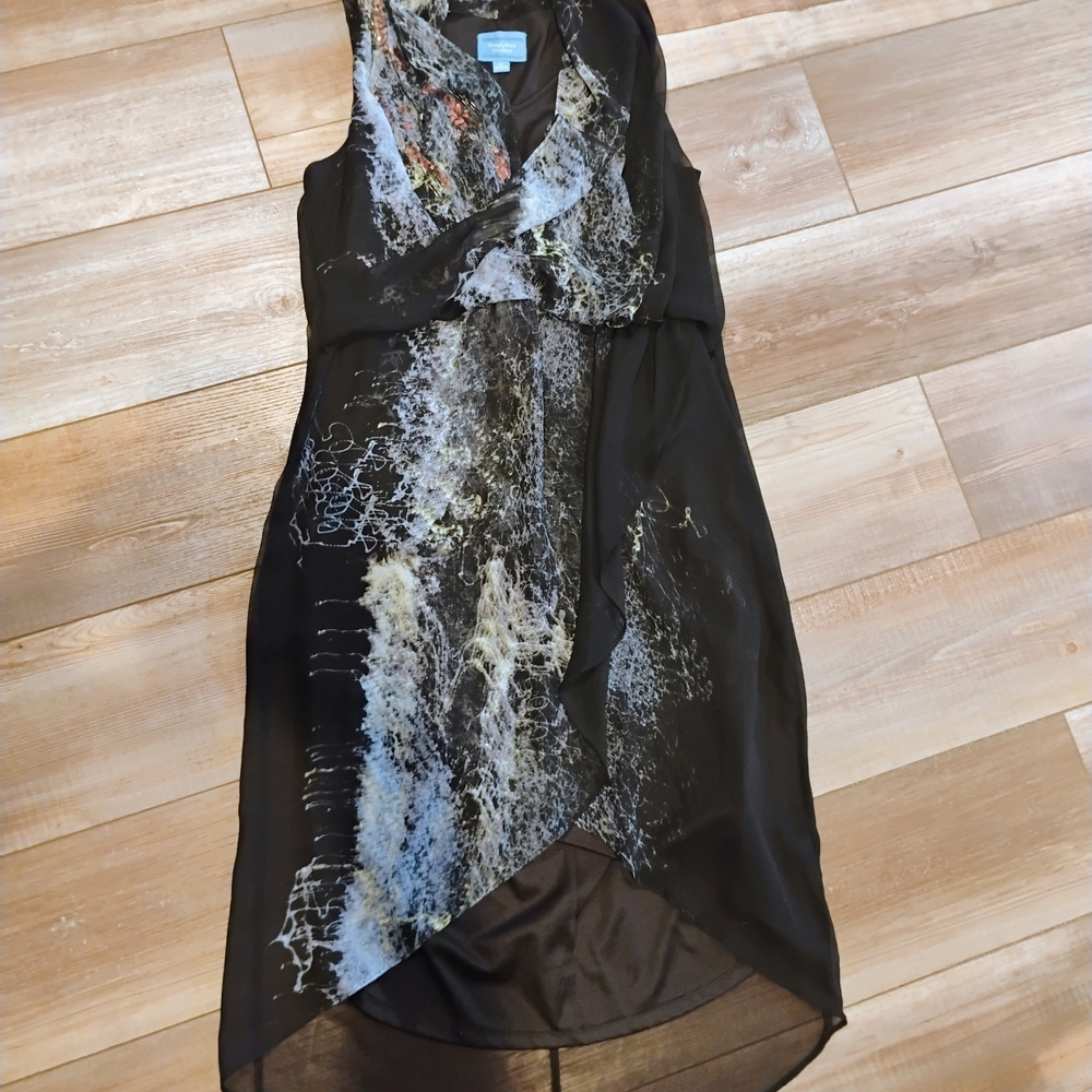 Simply Vera Vera Wang Asymmetrical Black and Blue Dress